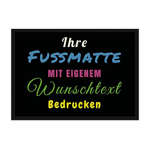 PR Print Royal Fußmatte mit Wunschtext beschriften - Verschiedene Größen bis 120 cm - Fußabtreter Bedrucken mit Spruch - viele Hintergründe - rutschfest, 120 x 80 cm mit Gummirand von PR Print Royal