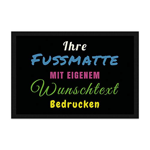 PR Print Royal Fußmatte mit Wunschtext beschriften - Verschiedene Größen bis 120 cm - Fußabtreter Bedrucken mit Spruch - viele Hintergründe - rutschfest, 60 x 40 cm mit Gummirand von PR Print Royal