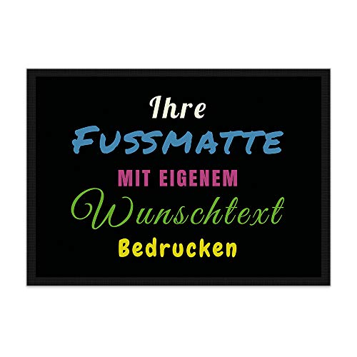 PR Print Royal Fußmatte mit Wunschtext beschriften - Verschiedene Größen bis 120 cm - Fußabtreter Bedrucken mit Spruch - viele Hintergründe - rutschfest, 75 x 50 cm mit Gummirand von PR Print Royal