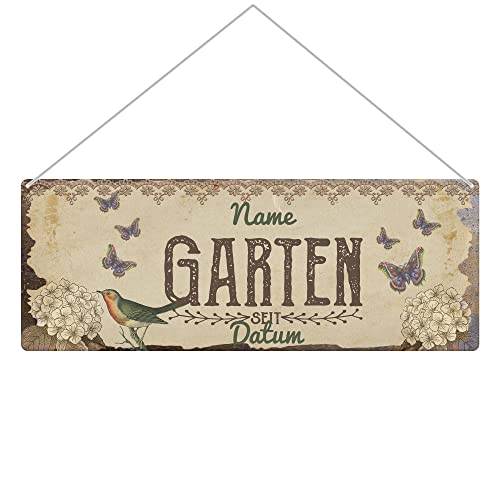 PR Print Royal Gartenschild selbst gestalten - Garten seit - Metallschild personalisiert mit Name und Datum, Geschenk für Gärtner, Outdoorschild aus Aluminium | Wetterfest, 24x9 cm PR Print Royal Gartenschild selbst gestalten - Garten seit - Metallschild personalisiert mit Name und Datum, Geschenk für Gärtner, Outdoorschild aus Aluminium | Wetterfest, 24x9 cm von PR Print Royal