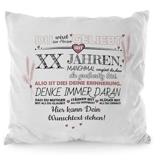 PR Print Royal Geburtstags-Kissen selbst gestalten - Du wirst geliebt - mit Zahl und Name Personalisieren, Geschenk für Beste Freundin, Schwester, Tochter | 40 x 40 cm, Polyester flauschig PR Print Royal Geburtstags-Kissen selbst gestalten - Du wirst geliebt - mit Zahl und Name Personalisieren, Geschenk für Beste Freundin, Schwester, Tochter | 40 x 40 cm, Polyester flauschig von PR Print Royal