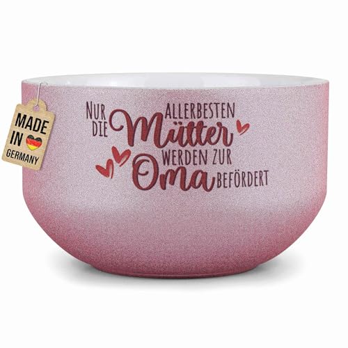 PR Print Royal Glitzer Müslischale mit Spruch - Nur die besten Mütter werden zu Omas befördert - Persönliches Geschenk für Mama, Oma, Muttertag - Keramik, Pink 500 ml PR Print Royal Glitzer Müslischale mit Spruch - Nur die besten Mütter werden zu Omas befördert - Persönliches Geschenk für Mama, Oma, Muttertag - Keramik, Pink 500 ml von PR Print Royal