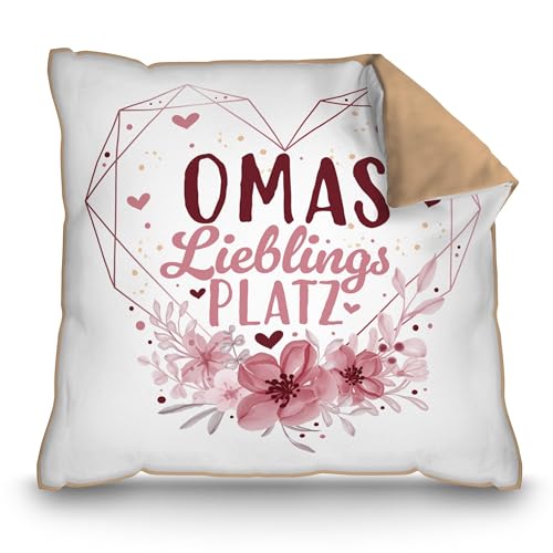 PR Print Royal Kissen für Oma - Omas Lieblingsplatz - Persönliches Geschenk für Oma zum Geburtstag, Muttertagsgeschenk | inkl. Füllung, 40 x 40 cm, Rückseite Mokka PR Print Royal Kissen für Oma - Omas Lieblingsplatz - Persönliches Geschenk für Oma zum Geburtstag, Muttertagsgeschenk | inkl. Füllung, 40 x 40 cm, Rückseite Mokka von PR Print Royal