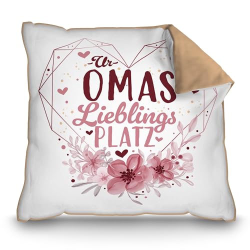 PR Print Royal Kissen für Uroma - Uromas Lieblingsplatz - Persönliches Geschenk für Uroma zum Geburtstag, Muttertagsgeschenk | inkl. Füllung, 40 x 40 cm, Rückseite Mokka PR Print Royal Kissen für Uroma - Uromas Lieblingsplatz - Persönliches Geschenk für Uroma zum Geburtstag, Muttertagsgeschenk | inkl. Füllung, 40 x 40 cm, Rückseite Mokka von PR Print Royal