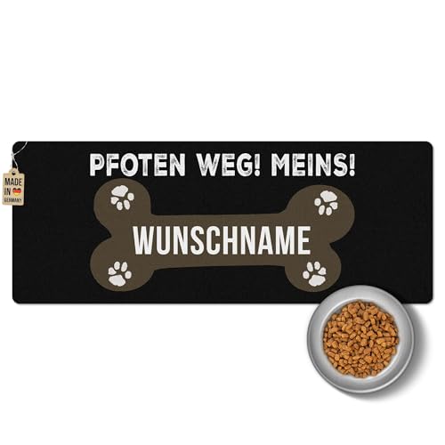 PR Print Royal Napfunterlage mit Name selbst gestalten - Pfoten Weg, Meins! - Futtermatte für Hunde - Personalisiertes Geschenk für Hundebesitzer, Waschbar | 80 x 30 cm, rutschfest PR Print Royal Napfunterlage mit Name selbst gestalten - Pfoten Weg, Meins! - Futtermatte für Hunde - Personalisiertes Geschenk für Hundebesitzer, Waschbar | 80 x 30 cm, rutschfest von PR Print Royal