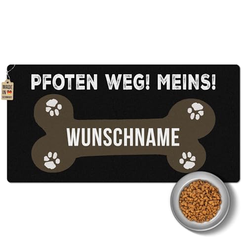 PR Print Royal Napfunterlage mit Name selbst gestalten - Pfoten Weg, Meins! - Futtermatte für Hunde - Personalisiertes Geschenk für Hundebesitzer, Waschbar | 80 x 40 cm, rutschfest PR Print Royal Napfunterlage mit Name selbst gestalten - Pfoten Weg, Meins! - Futtermatte für Hunde - Personalisiertes Geschenk für Hundebesitzer, Waschbar | 80 x 40 cm, rutschfest von PR Print Royal