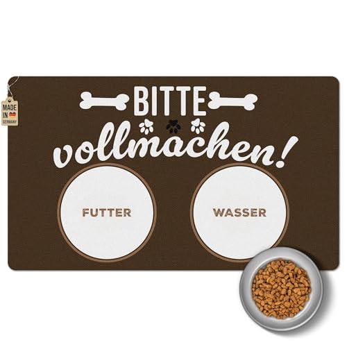 PR Print Royal Napfunterlage mit Spruch - Bitte vollmachen - Futtermatte für Hunde - Geschenk für Hundebesitzer, Waschbar |60 x 35 cm, rutschfest PR Print Royal Napfunterlage mit Spruch - Bitte vollmachen - Futtermatte für Hunde - Geschenk für Hundebesitzer, Waschbar |60 x 35 cm, rutschfest von PR Print Royal