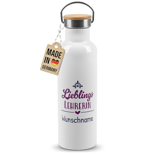 PR Print Royal Personalisierte Edelstahl-Trinkflasche mit Name selbst gestalten - Lieblingslehrerin - Geschenke für Lehrerin | Thermosflasche Weiß, 750 ml PR Print Royal Personalisierte Edelstahl-Trinkflasche mit Name selbst gestalten - Lieblingslehrerin - Geschenke für Lehrerin | Thermosflasche Weiß, 750 ml von PR Print Royal