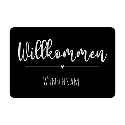 PR Print Royal Personalisierte Fußmatte aus Filz - eine Zeile Wunschtext - Willkommen Herz - Geschenke zum Einzug | rutschfest, 60x40cm mit abgerundeten Ecken PR Print Royal Personalisierte Fußmatte aus Filz - eine Zeile Wunschtext - Willkommen Herz - Geschenke zum Einzug | rutschfest, 60x40cm mit abgerundeten Ecken von PR Print Royal