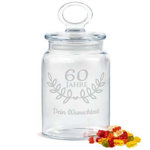 PR Print Royal Personalisierte Keksdose aus Glas mit Gravur zur diamantenen Hochzeit - 800 ml - mit Namen als Geschenk zur diamantenen Hochzeit | Personalisiertes Geschenk zum 60. Hochzeitstag von PR Print Royal