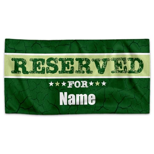 PR Print Royal Personalisiertes Handtuch mit Spruch - Reserved for - mit Name Bedrucken | Badetuch selbst gestalten, Persönliches Fotogeschenk für Familie, Freunde - Grün, 140 x 70 cm PR Print Royal Personalisiertes Handtuch mit Spruch - Reserved for - mit Name Bedrucken | Badetuch selbst gestalten, Persönliches Fotogeschenk für Familie, Freunde - Grün, 140 x 70 cm von PR Print Royal