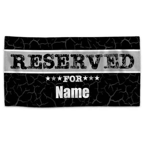 PR Print Royal Personalisiertes Handtuch mit Spruch - Reserved for - mit Name Bedrucken | Badetuch selbst gestalten, Persönliches Fotogeschenk für Familie, Freunde - Schwarz, 140 x 70 cm PR Print Royal Personalisiertes Handtuch mit Spruch - Reserved for - mit Name Bedrucken | Badetuch selbst gestalten, Persönliches Fotogeschenk für Familie, Freunde - Schwarz, 140 x 70 cm von PR Print Royal