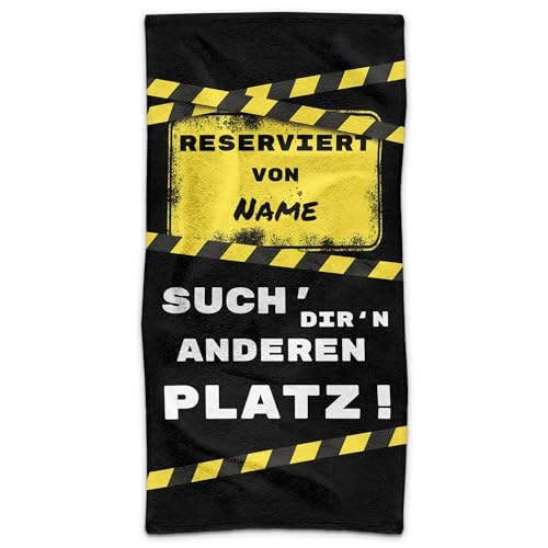 PR Print Royal Personalisiertes Handtuch mit Spruch - Reserviert, such dir n anderen Platz - mit Name bedrucken | Badetuch selbst gestalten, Persönliches Fotogeschenk für Familie, Freunde, 140 x 70 cm PR Print Royal Personalisiertes Handtuch mit Spruch - Reserviert, such dir n anderen Platz - mit Name bedrucken | Badetuch selbst gestalten, Persönliches Fotogeschenk für Familie, Freunde, 140 x 70 cm von PR Print Royal