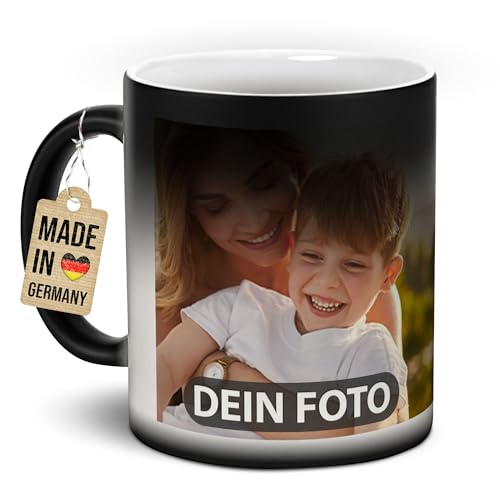 PR Print Royal Tasse mit Foto und Text selbst gestalten - Magic-Mug, Geburtstagsgeschenk, Heiratsantrag, Weihnachten - Zaubertasse Keramik Matt, 300 ml I Personalisiert von PR Print Royal