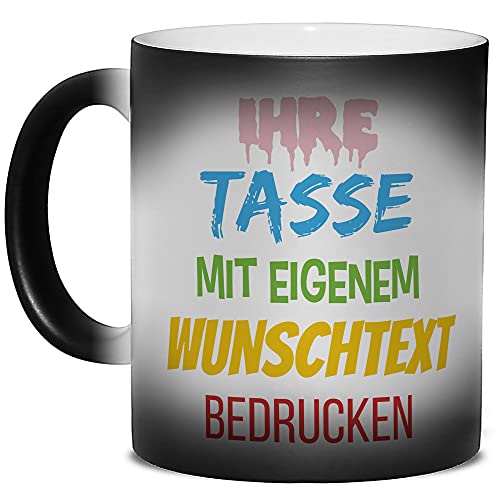 PR Print Royal Tasse mit Text selbst gestalten - Magic-Mug, Geburtstagsgeschenk, Heiratsantrag, Weihnachten - Zaubertasse Keramik Matt, 300 ml I Personalisiert, Links & Rechts vom Henkel Bedruckt von PR Print Royal