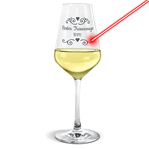 PR Print Royal Weißweinglas mit Gravur für den besten Trauzeugen - mit Name personalisiert, Hochzeitsgeschenke für Trauzeugen | Individuelle Gravur, 300ml von PR Print Royal