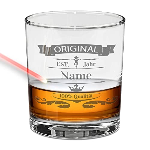 PR Print Royal Whiskyglas mit Gravur selbst gestalten - Original - mit Name & Jahr Personalisieren - Whisky Glas graviert Tumbler, Geschenk Frauen, Männer zum Geburtstag, Weihnachten | 315 ml, Gravur von PR Print Royal