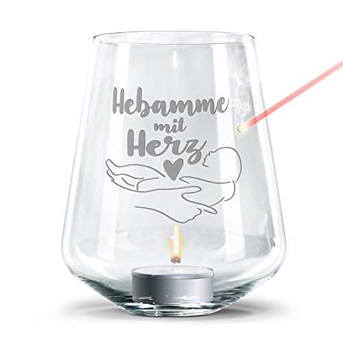 PR Print Royal Windlicht mit Gravur - Hebamme mit Herz - Geschenke für Hebamme, Dankeschön Geschenk zur Geburt | inklusive Teelicht und Lasergravur PR Print Royal Windlicht mit Gravur - Hebamme mit Herz - Geschenke für Hebamme, Dankeschön Geschenk zur Geburt | inklusive Teelicht und Lasergravur von PR Print Royal