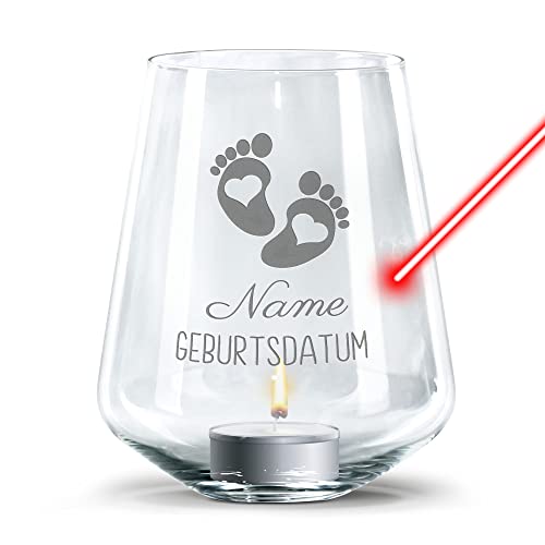 PR Print Royal Windlicht mit Gravur zur Geburt selbst gestalten - mit Name und Datum gravieren - inklusive Teelicht, personalisierte Geschenke zur Geburt | Füßchen PR Print Royal Windlicht mit Gravur zur Geburt selbst gestalten - mit Name und Datum gravieren - inklusive Teelicht, personalisierte Geschenke zur Geburt | Füßchen von PR Print Royal