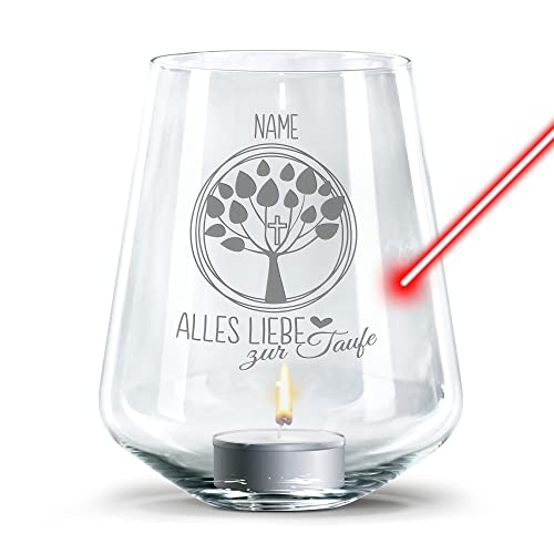 PR Print Royal Windlicht mit Gravur zur Taufe selbst gestalten - mit Name gravieren - inklusive Teelicht, personalisiertes Taufgeschenk mit Kerze | Baum PR Print Royal Windlicht mit Gravur zur Taufe selbst gestalten - mit Name gravieren - inklusive Teelicht, personalisiertes Taufgeschenk mit Kerze | Baum von PR Print Royal