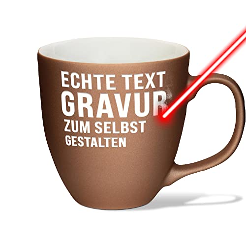 PR Print Royal XXL Jumbotasse gravieren, Hochwertige Porzellan-Tasse mit Gravur, Soft Touch Oberfläche matt, in Mystery Copper, 400 ml | Personalisiertes Geschenk von PR Print Royal