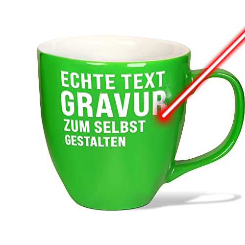 PR Print Royal XXL Jumbotasse gravieren, Hochwertige Porzellan-Tasse mit Gravur, hochglänzende Oberfläche, in Spring Green, 400 ml | Personalisiertes Geschenk von PR Print Royal