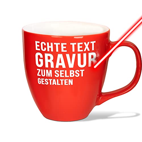 PR Print Royal XXL Jumbotasse gravieren, Hochwertige Porzellan-Tasse mit Gravur, hochglänzende Oberfläche, in Tornado Red, 400 ml | Personalisiertes Geschenk von PR Print Royal