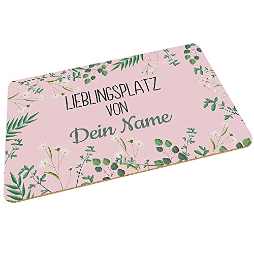 Platzset selbst gestalten mit Name - Tischset Lieblingsplatz - Platzdeckchen, Geschenk Geburtstag, Weihnachten, Freundin, Familie - rutschfeste & abwischbare Unterlage Kork, 40x30 cm I Personalisiert von PR Print Royal