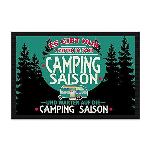 Print Royal Camping Fußmatte mit lustigem Spruch - Camping Saison - Geschenkidee/Camping Zubehör/Campingmatte/Vorzeltteppich - 60 x 40 cm von PR Print Royal