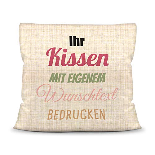 Print Royal Kissen selbst gestalten mit WUNSCHTEXT - individuell Bedruckt mit eigenem Text oder Namen - Personalisierte Geschenkidee/Kopfkissen mit Spruch beschriften - Kissen Leinenoptik - Natur Print Royal Kissen selbst gestalten mit WUNSCHTEXT - individuell Bedruckt mit eigenem Text oder Namen - Personalisierte Geschenkidee/Kopfkissen mit Spruch beschriften - Kissen Leinenoptik - Natur von PR Print Royal