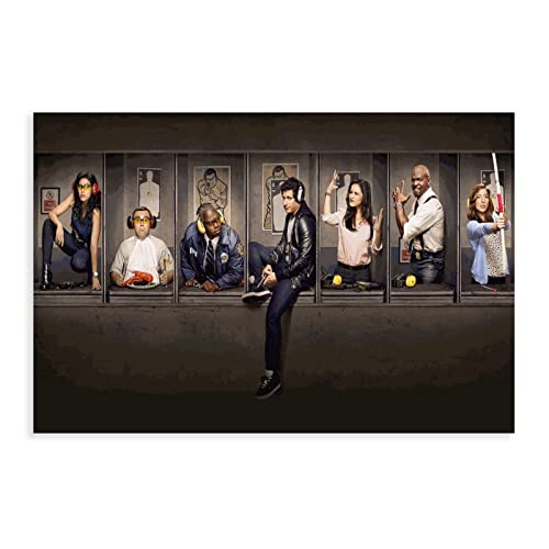 Brooklyn 99 Vintage Klassisches Film-TV-Poster, Leinwand, Poster, Wandkunst, Dekoration, Bild, Gemälde für Wohnzimmer, Schlafzimmer, Dekoration, Rahmen-Stil, 30 x 45 cm von PRACIM