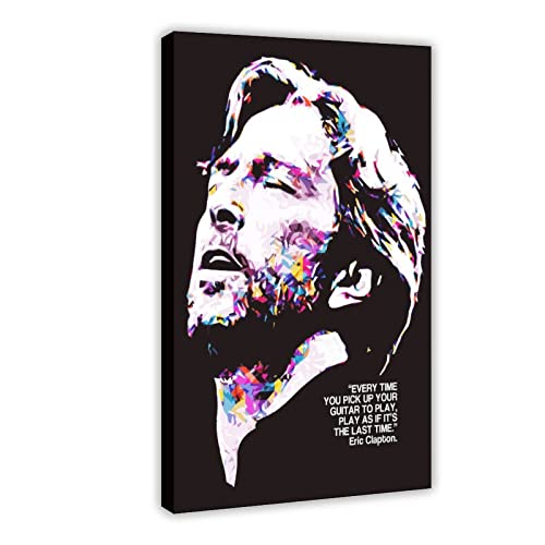 Eric Clapton Album Poster Musik Cover (4) Leinwand Poster Wandkunst Dekor Druck Bild Gemälde für Wohnzimmer Schlafzimmer Dekoration Rahmen Stil 08x12inch (20x30cm) von PRACIM