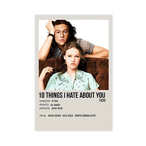 Filmposter mit Aufschrift "10 Things I Hate About You Touching Love", Leinwand, Schlafzimmer, Dekoration, Sport, Landschaft, Büro, Raumdekoration, Geschenk, ohne Rahmen, 20 x 30 cm von PRACIM