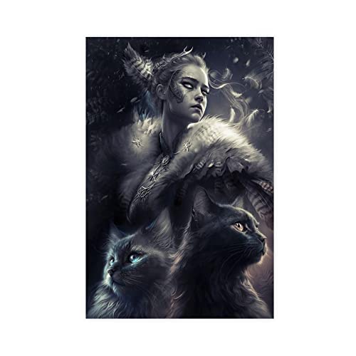 Freyja Göttin Poster Freya Goddess Retro-Kunstposter (8) Leinwandposter Schlafzimmer Dekor Sport Landschaft Büro Zimmer Dekor Geschenk ohne Rahmen Stil 30 x 45 cm von PRACIM