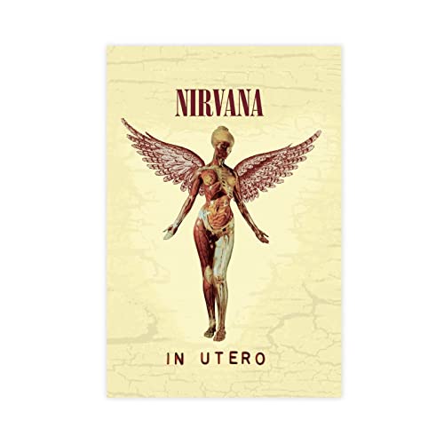 PRACIM In Utero Vintage-Albumposter (2), Leinwandposter, Schlafzimmer- und Heimbüro-Dekor, Sportlandschaft, Wandmontage, Geschenk, ungerahmt, 30 x 45 cm von PRACIM