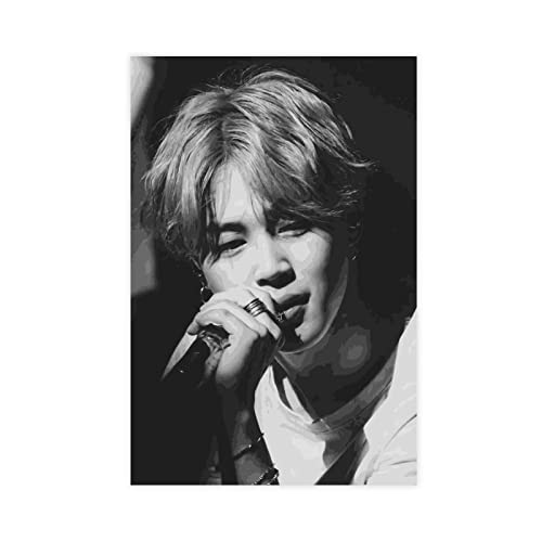 Jung Kook Poster Cover Jeon Jung Kook Poster (7) Leinwand Poster Schlafzimmer Dekor Sport Landschaft Büro Zimmer Dekor Geschenk Rahmen Stil 6 12x18inch (30x45cm) von PRACIM