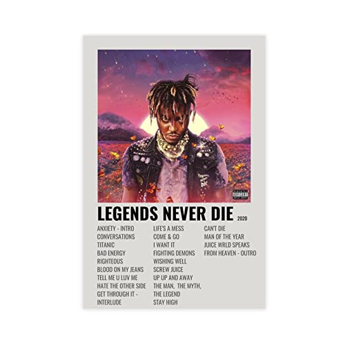 Legends Never Die Musikalbum Poster (3) Leinwand Poster Schlafzimmer Dekor Sport Landschaft Büro Zimmer Dekor Geschenk Unframe Stil 2 12x18inch (30x45cm) von PRACIM