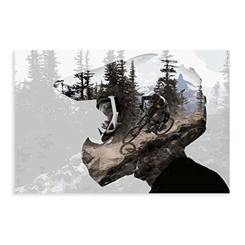 Mountainbike S Toughest Challenge MTB Ride Poster (2) Leinwandposter Wandkunst Dekor Bild Gemälde für Wohnzimmer Schlafzimmer Dekoration Rahmen Stil 08x12inch (20x30cm) von PRACIM