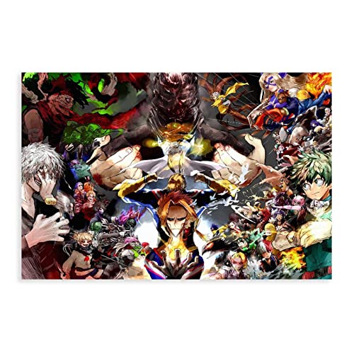 My Hero Academia Poster, Multi – All The Characters Poster (1) Leinwandposter Wandkunst Dekor Druck Bild Gemälde für Wohnzimmer Schlafzimmer Dekoration Rahmen Stil 3 30 x 45 cm von PRACIM