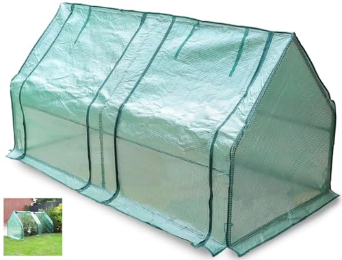 PRADICHI Mini Gewächshaus Grow Tunnel mit 2 Reißverschluss-Türen | Kleines Gewächshaus für Garten & Balkon | Gemüse-Pflanzenzelt | Outdoor-Pflanzen-Polytunnel | Tragbare Anzuchttunnel von PRADICHI
