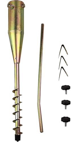 PRADICHI Robuster Erdspieß zum Einschrauben, 56 cm, verzinkter Stahlstangenhalter, rostbeständiger Ständer für Wäschespinne, Sonnenschirm, Pavillon, Vogelfutterstation und Fahnenmast PRADICHI Robuster Erdspieß zum Einschrauben, 56 cm, verzinkter Stahlstangenhalter, rostbeständiger Ständer für Wäschespinne, Sonnenschirm, Pavillon, Vogelfutterstation und Fahnenmast von PRADICHI