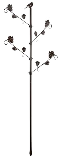 PRADICHI Vogelfutterstation mit Blumenmuster, strapazierfähig, Metall, für kleine Vögel, Vogelfutterstation für kleine Vögel, hängende Vogelfutterspender für den Außenbereich, Gartendekoration (nur von PRADICHI