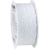 PRÄSENT Geschenkband Orient 40 mm x 25 m weiß von PRÄSENT