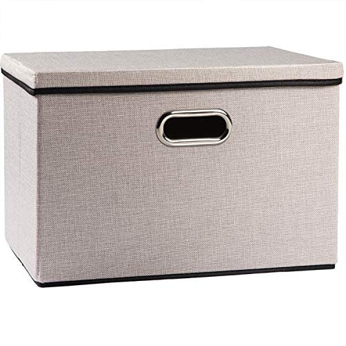 PRANDOM Faltbare Aufbewahrungswürfel mit Deckel [1er Pack] Stoff Aufbewahrungsboxen Organizer Container Körbe Abdeckung für Zuhause Schlafzimmer Schrank Büro Kinderzimmer (45x30x30 cm) von PRANDOM