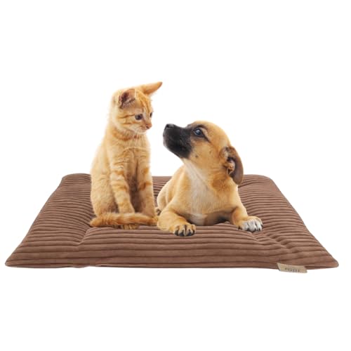 PRASKA Hundematte Katzenkissen für Große und Kleine Hunde oder Katzen Rechteckig 70x60cm Premium Handcraft Katzenbett, Katzenkissen Schokoladig - Katzenbettchen Tierbett für Katzen von PRASKA