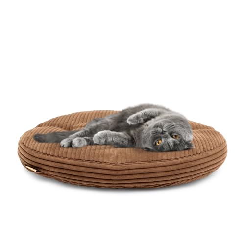 PRASKA Hundematte Katzenkissen für Große und Kleine Hunde oder Katzen Rund Ø 60 cm Premium Handcraft Katzenbett, Katzenkissen Katzenbettchen Tierbett für Katzen - Katzendecke von PRASKA