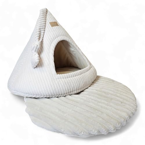 PRASKA Katzenhöhle mit verstecktem Spielzeug Handcraft - Katzenbett für Große Katzen - Rattle Cap Hellgrau Katzenhöhle & Hundehöhle für kleine Hunde Waschbar PRASKA Katzenhöhle mit verstecktem Spielzeug Handcraft - Katzenbett für Große Katzen - Rattle Cap Hellgrau Katzenhöhle & Hundehöhle für kleine Hunde Waschbar von PRASKA