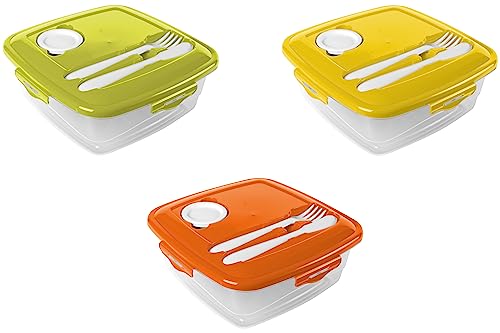 PRATESI Lunchbox 1,8 LT. SORTIERTE Farben MIT Halter + Sauciere, 18/8 Edelstahl, Multicolor, one Size von PRATESI