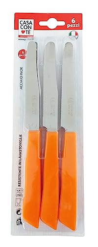 PRATESI Packung mit 6 TAV.11CM ORANGE Messer Happy Color LINE, 18/8 Edelstahl, Multicolor, one Size von PRATESI