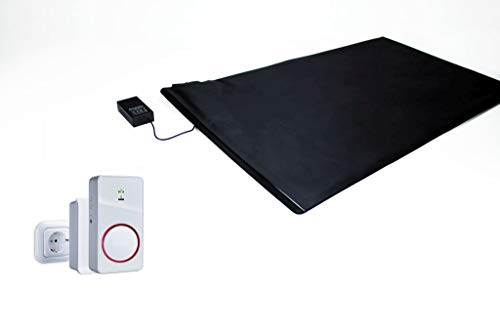 Pratoline Funk-Alarmtrittmatte - mit Akku Funkempfänger Netz und Mobil - 70cm x 40cm - Pflegehilfe - Demenz Sturzprävention von PRATOLINE